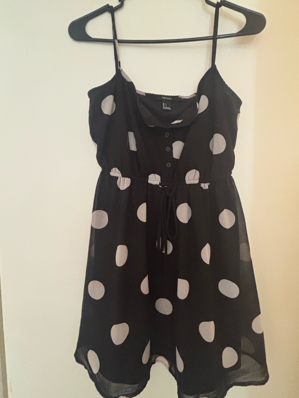 Black Polka Dot Spaghetti Strap Dress